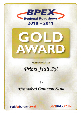 BPEX Gold Award for Unsmoked Gammon Steak 2010-2011