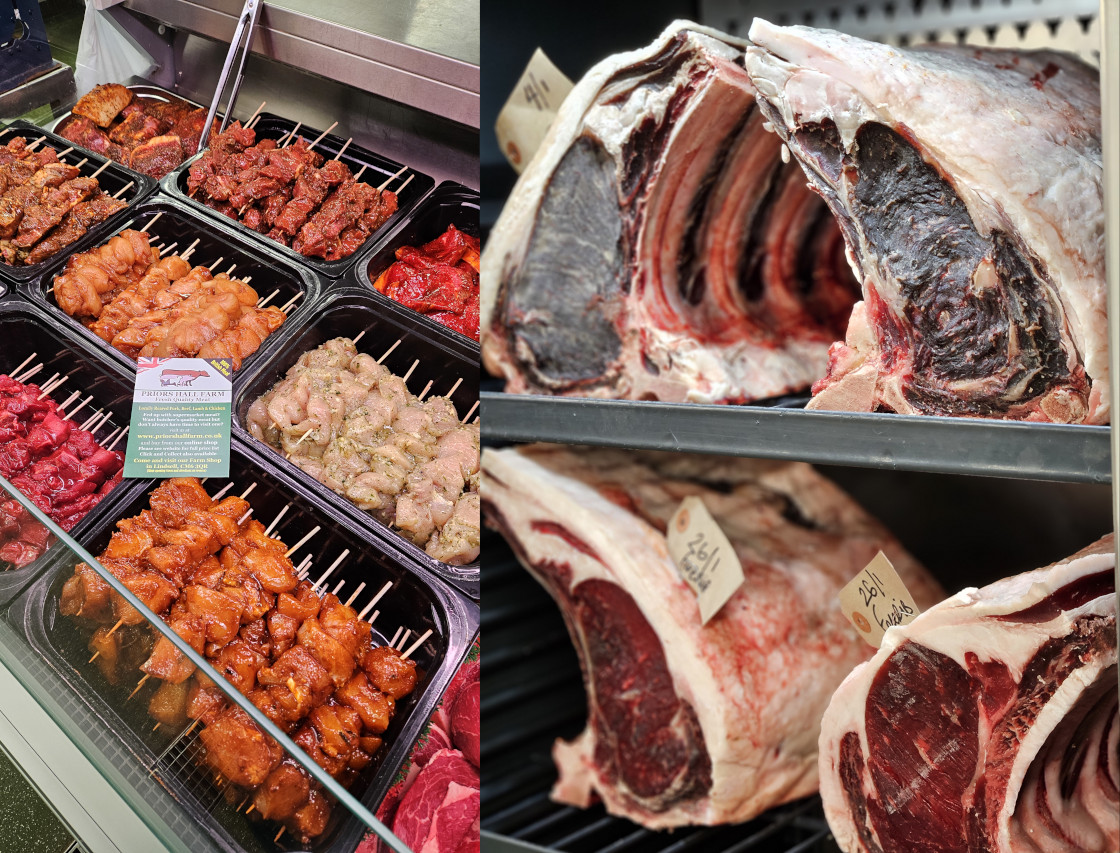 montage of meat displays